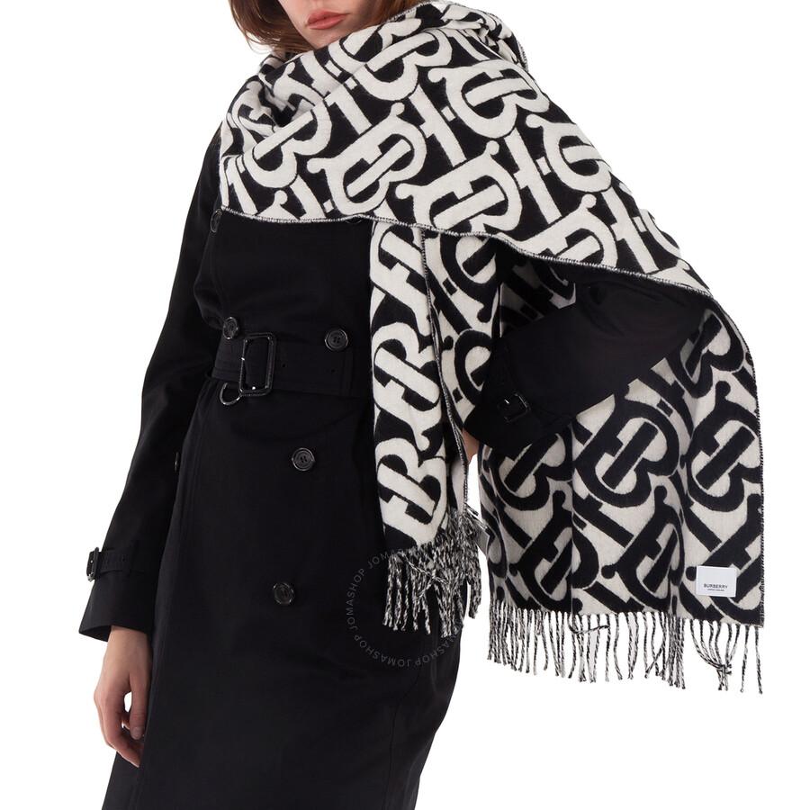 マフラー・ストール Burberry Mu Ribbed Scarf - Burberry - Wool - Black Burberry Mu Ribbed Scarf In Black | ModeSens