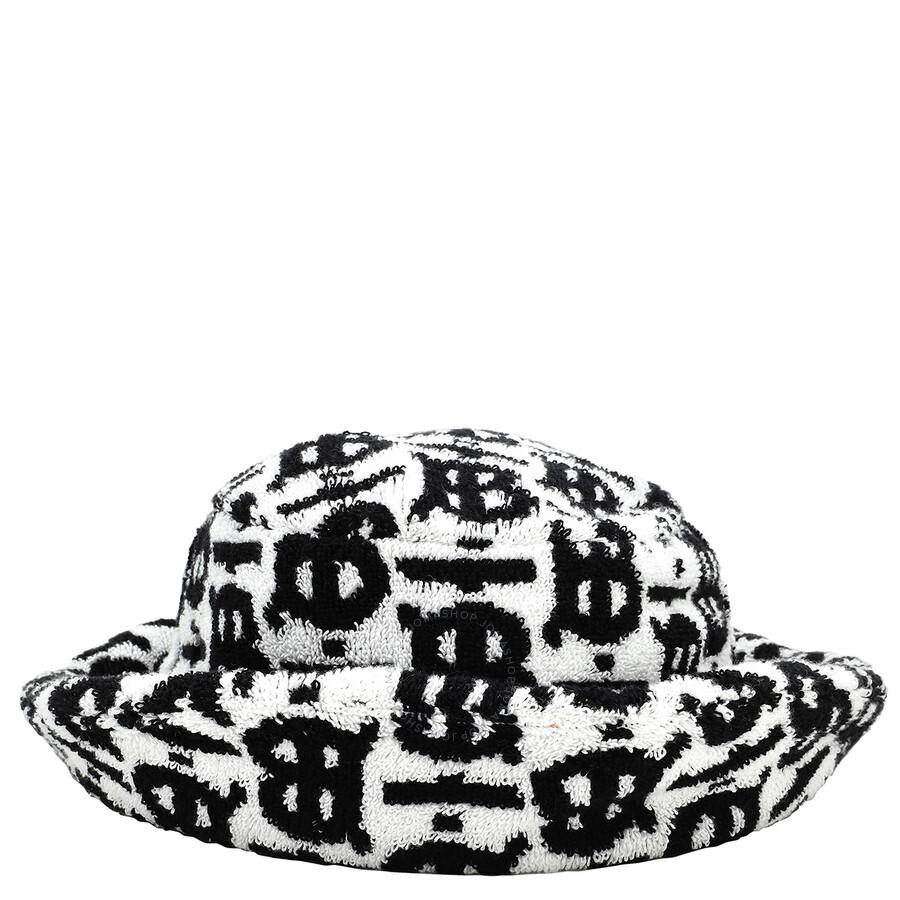 Burberry【☆ Cotton Monogram Jacquard Towel Bucket Hat】 Burberry Cotton Monogram Jacquard Bucket Hat in Black | Lyst
