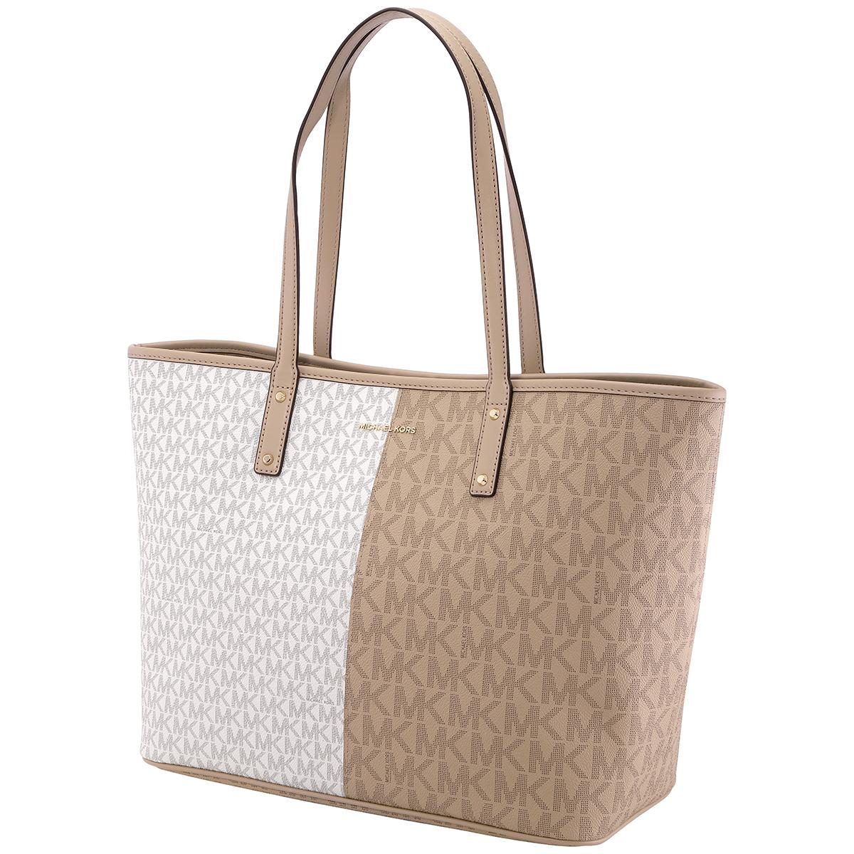 Michael Kors Vanilla Multi Carter Signature Logo Semi Lux Tote Bag in  Natural | Lyst