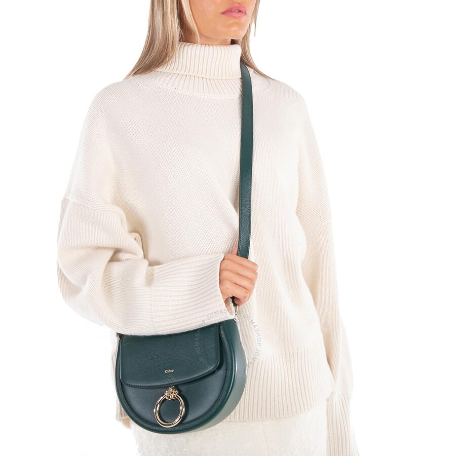 Chloé Ladies Marble Arlene Leather Crossbody Bag in Green | Lyst