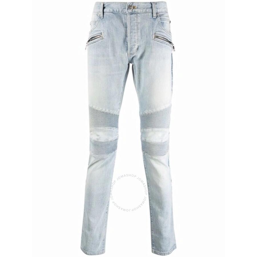 Balmain biker jeans grey deals