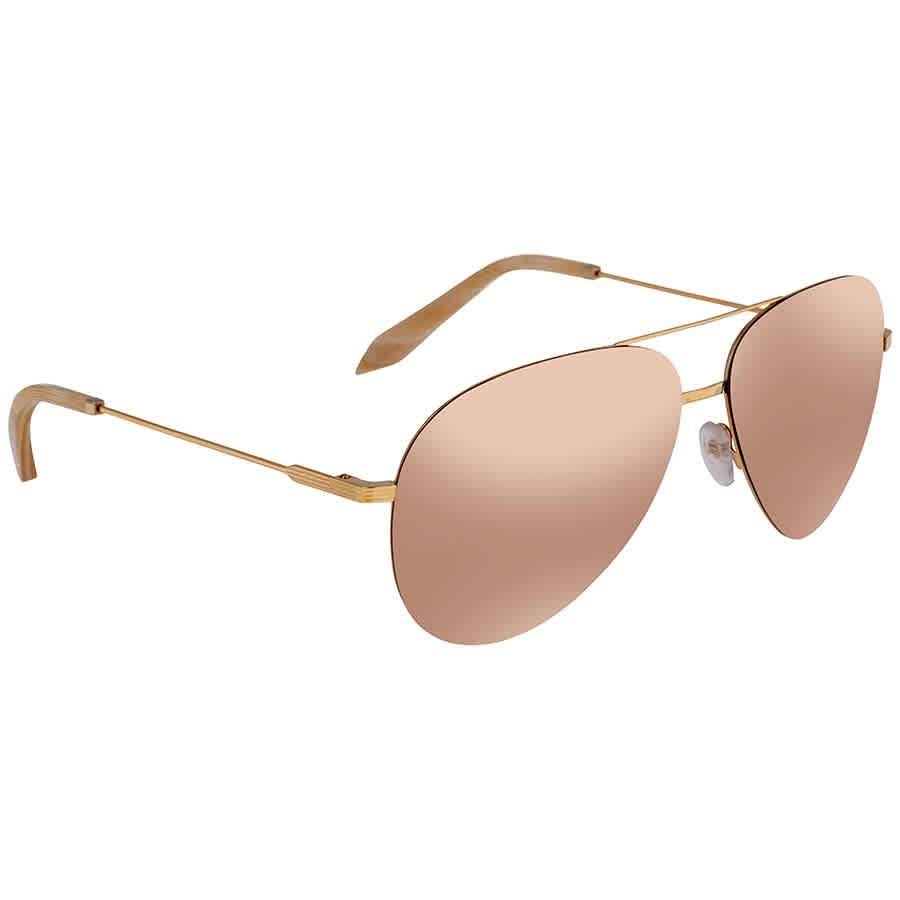 RRP £220 Genuine Victoria Beckham Womens Sunglasses Brown & Gold Shades