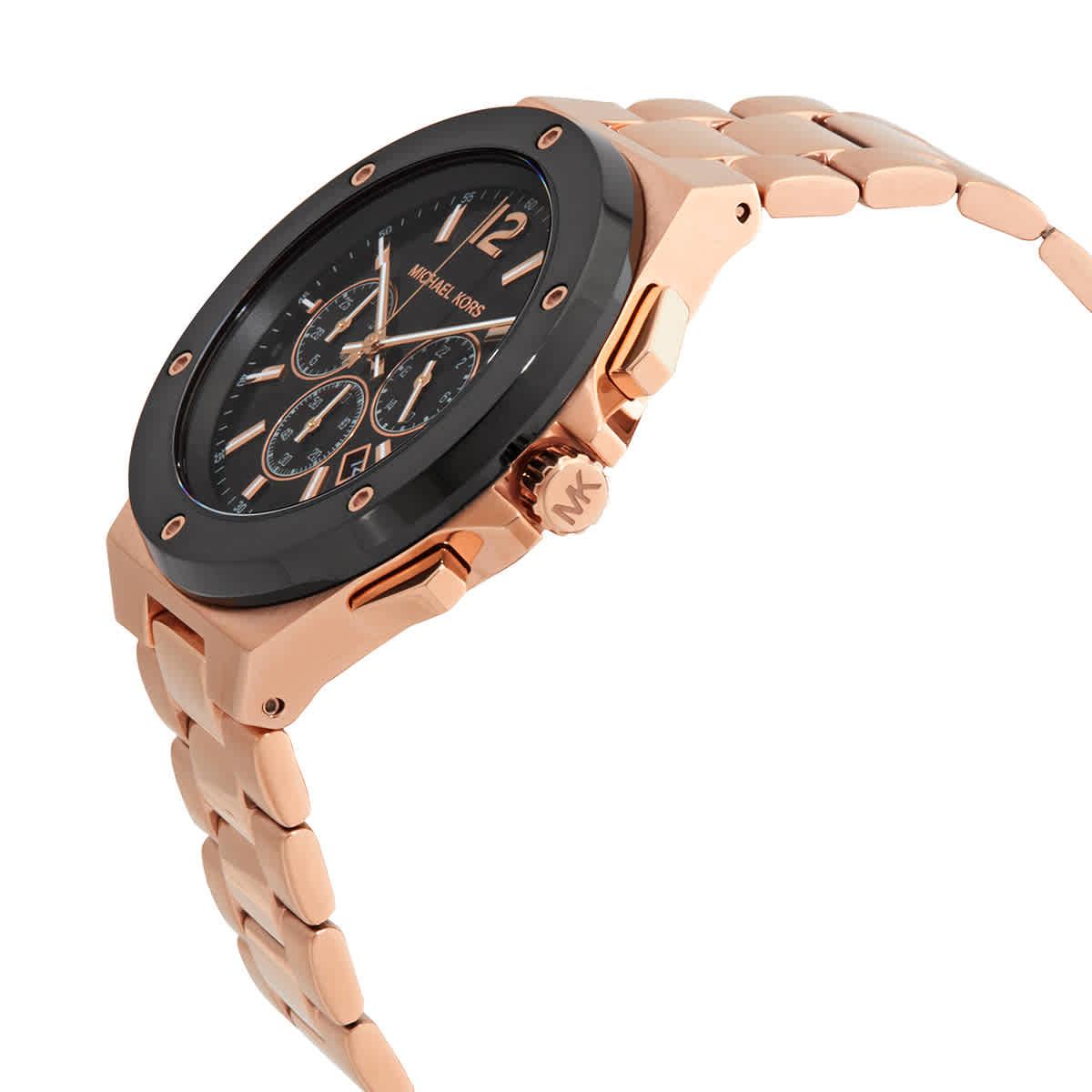 Michael Kors Lennox Chronograph Quartz Black Dial Watch in Metallic for Men  | Lyst