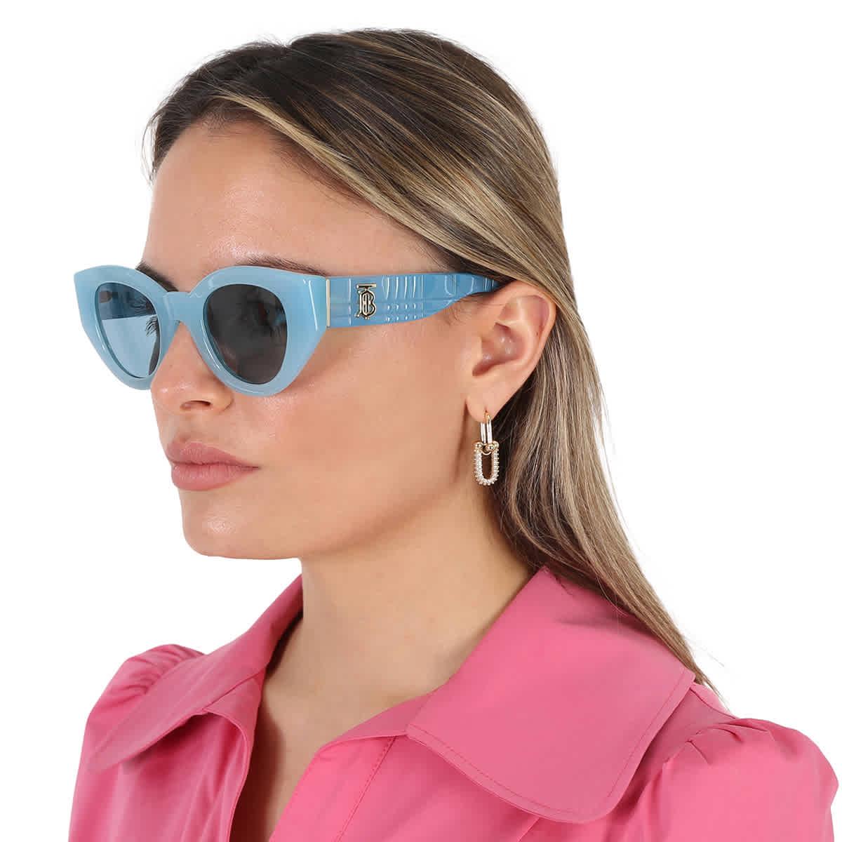 サングラス BURBERRY Woman Sunglasses Blue 0BE4390 408680 Burberry Meadow Blue Cat Eye Ladies Sunglasses BE4390F
