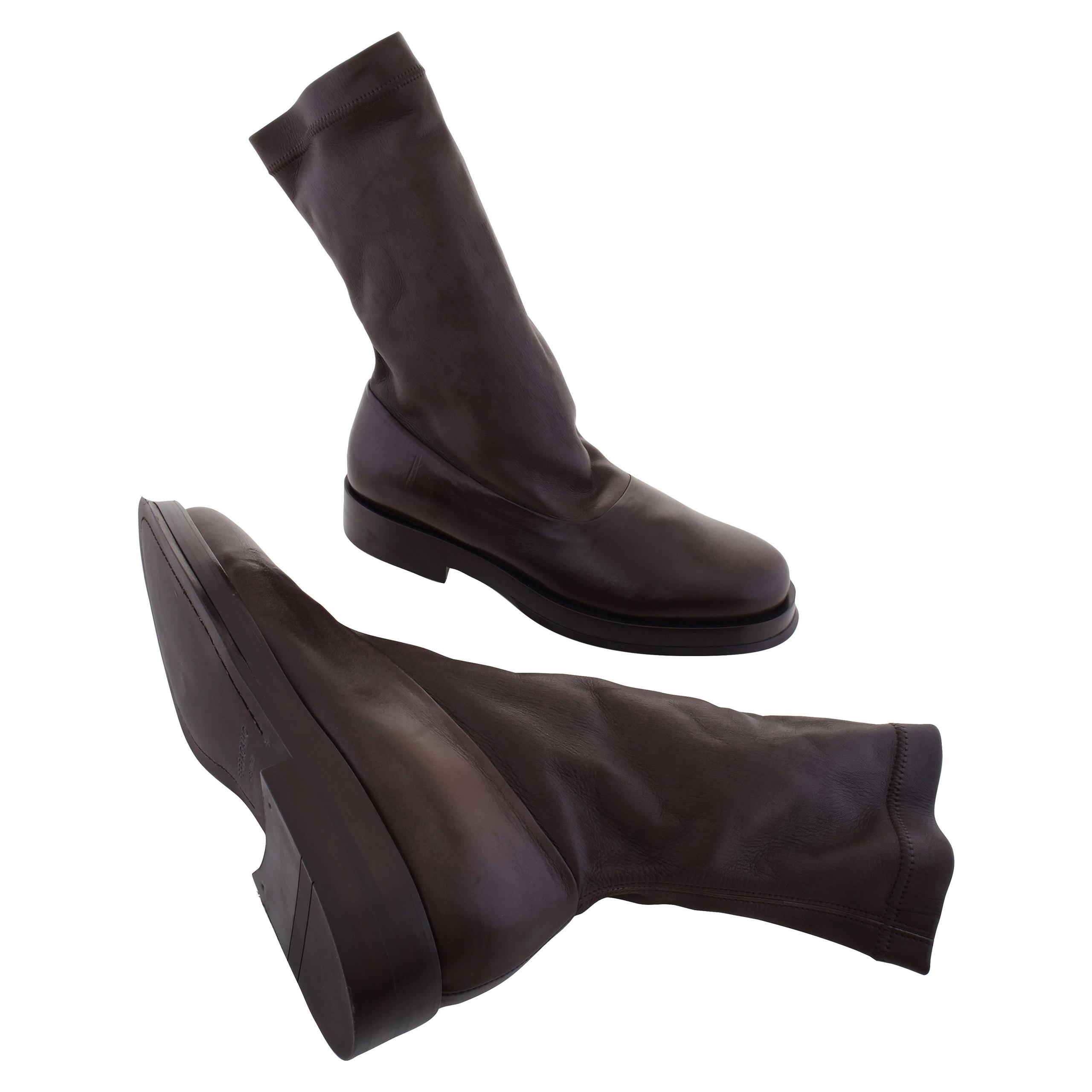 Ferragamo Furseo Nappa Sock Boots in Brown for Men | Lyst UK