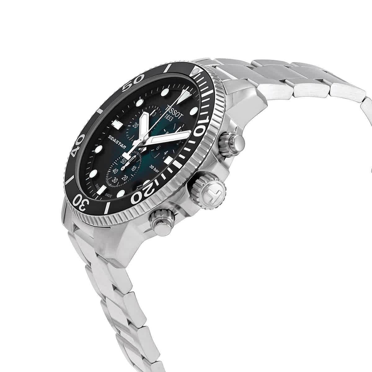 Tissot Seastar Chronograph Quartz Green Dial Watch in Metallic for Men |  Lyst