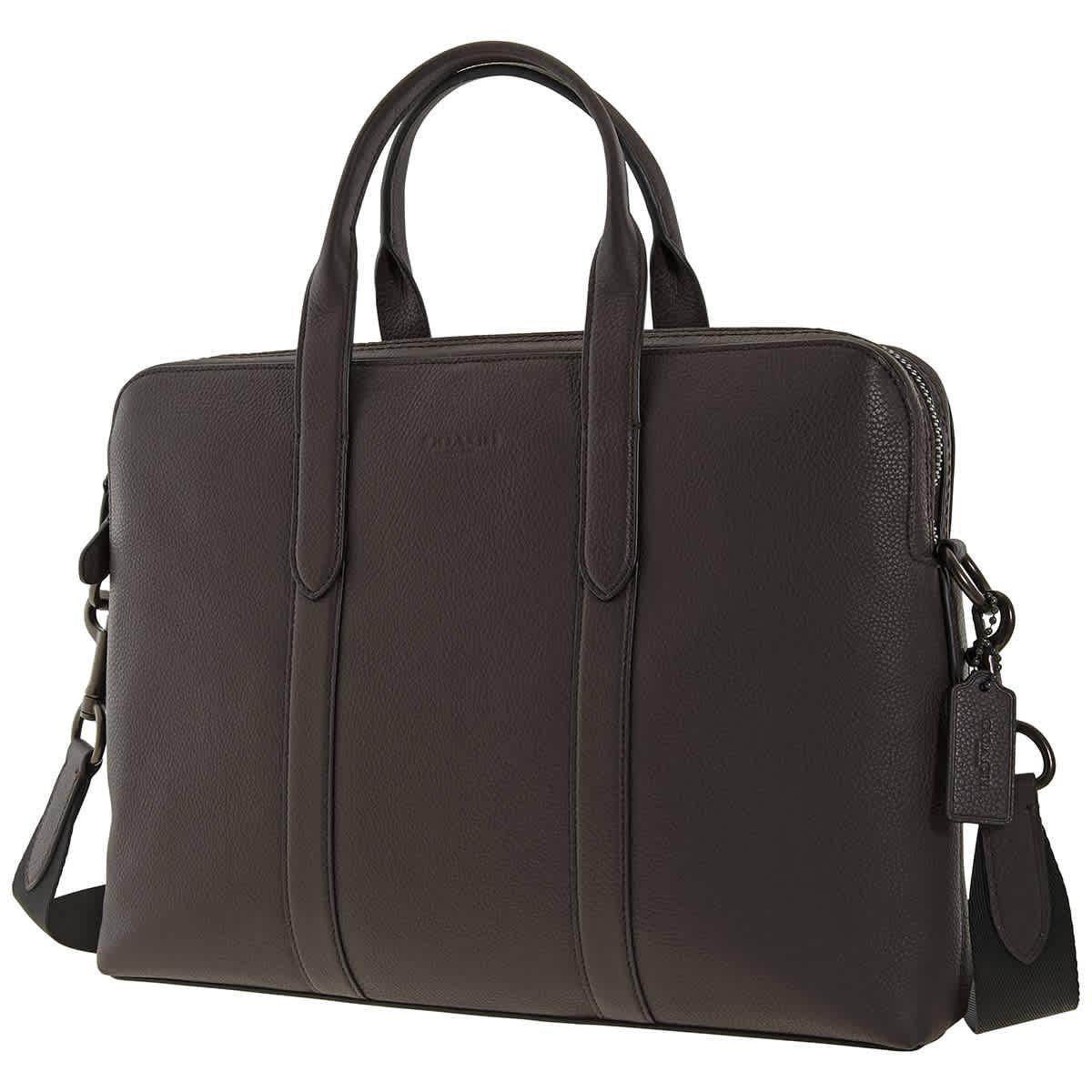 COACH Pebbled Leather Metropolitan Soft Briefcase in Black for Men Lyst