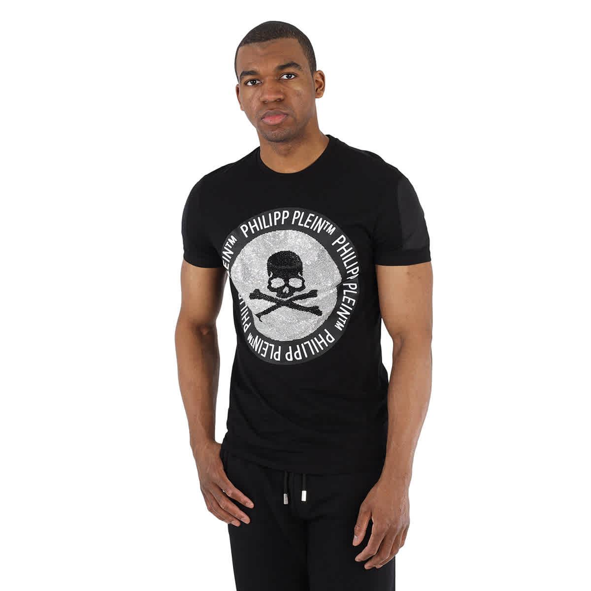 Philipp Plein Skull Strass Round Neck T-shirt in Black for Men | Lyst