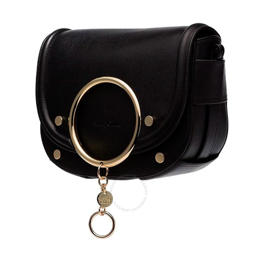 ショルダーバッグ・ポシェット See by Chloe Mara Saddle Bag in Black Leather 14867809-1905086976034537.jpg