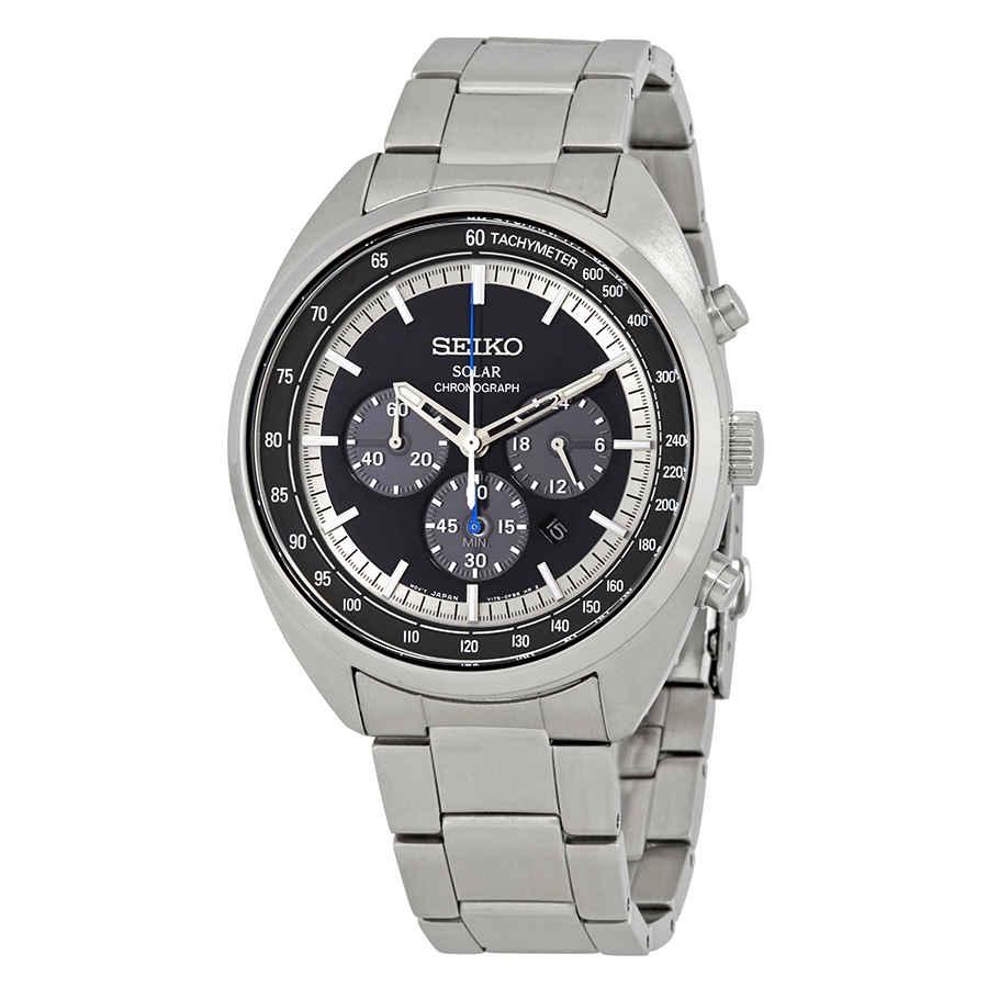 Seiko Solar Blue Dial Chronograph Mens Watch in Blue,Silver Tone ...