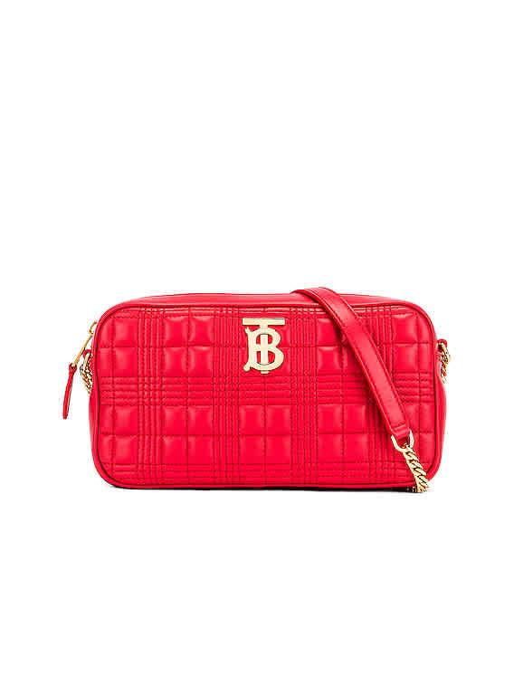 Burberry Leather Bright Red Quilted Lambskin Camera Bag | Lyst