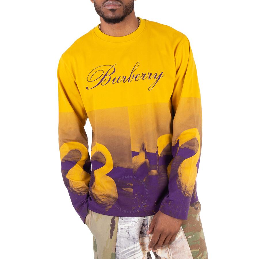 Tシャツ・カットソー Burberry Long sleeve t-shirts Burberry Embroidered Logo Cotton Long Sleeve T-shirt Navy