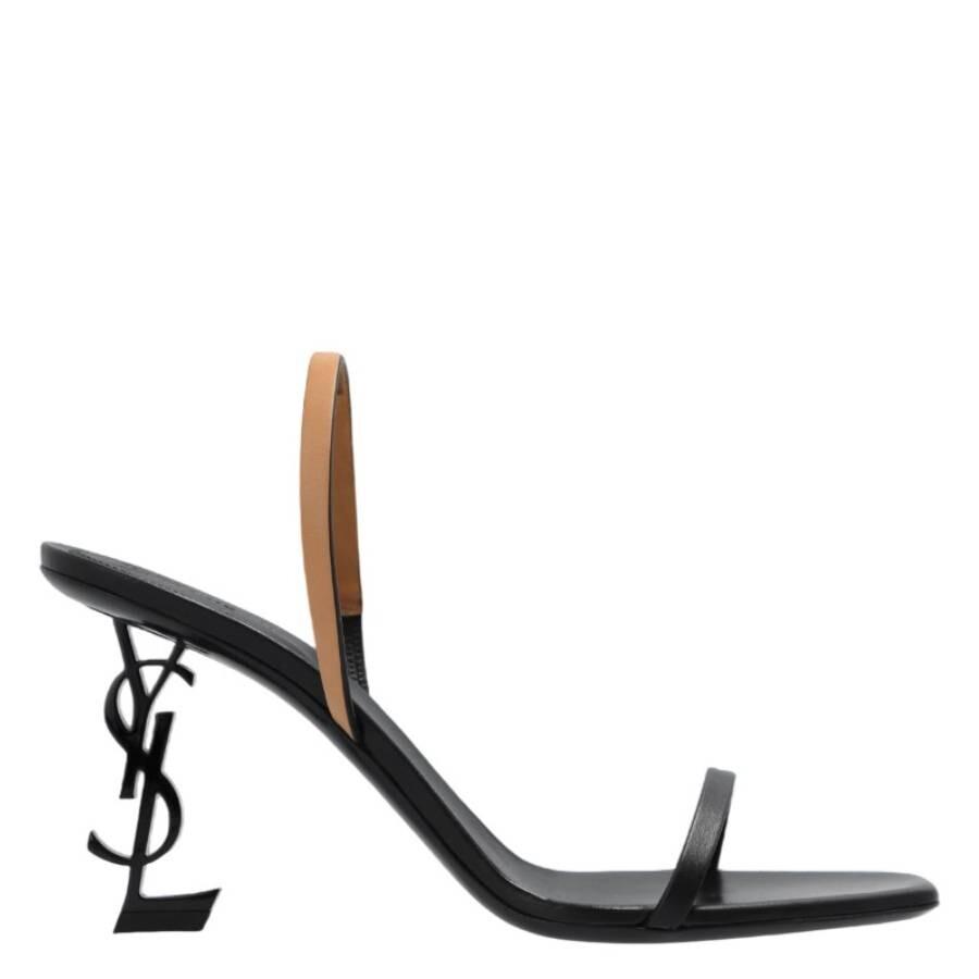 Sandales Opyum YSL - Cuir Vernis Noir - Taille 39 - Occasion - Saint Laurent