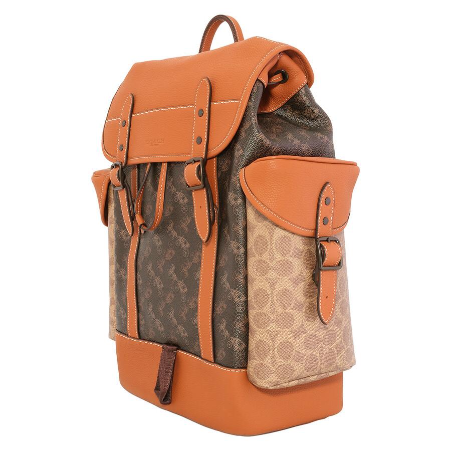 coach backpack orange Women's Turnlock Honey Brown One Size : Clothing, Shoes & Jewelry Signature coated canvas and refined pebble leather Inside zip and multifunction pockets Double zip closure fabric lining Handle with 1 1/2 drop Outside zip and open pockets Adjustable shoulder straps 8 (L) x 9 (H) x 3 1/2 (W) Style No. COACH Hitch Backpack in Orange