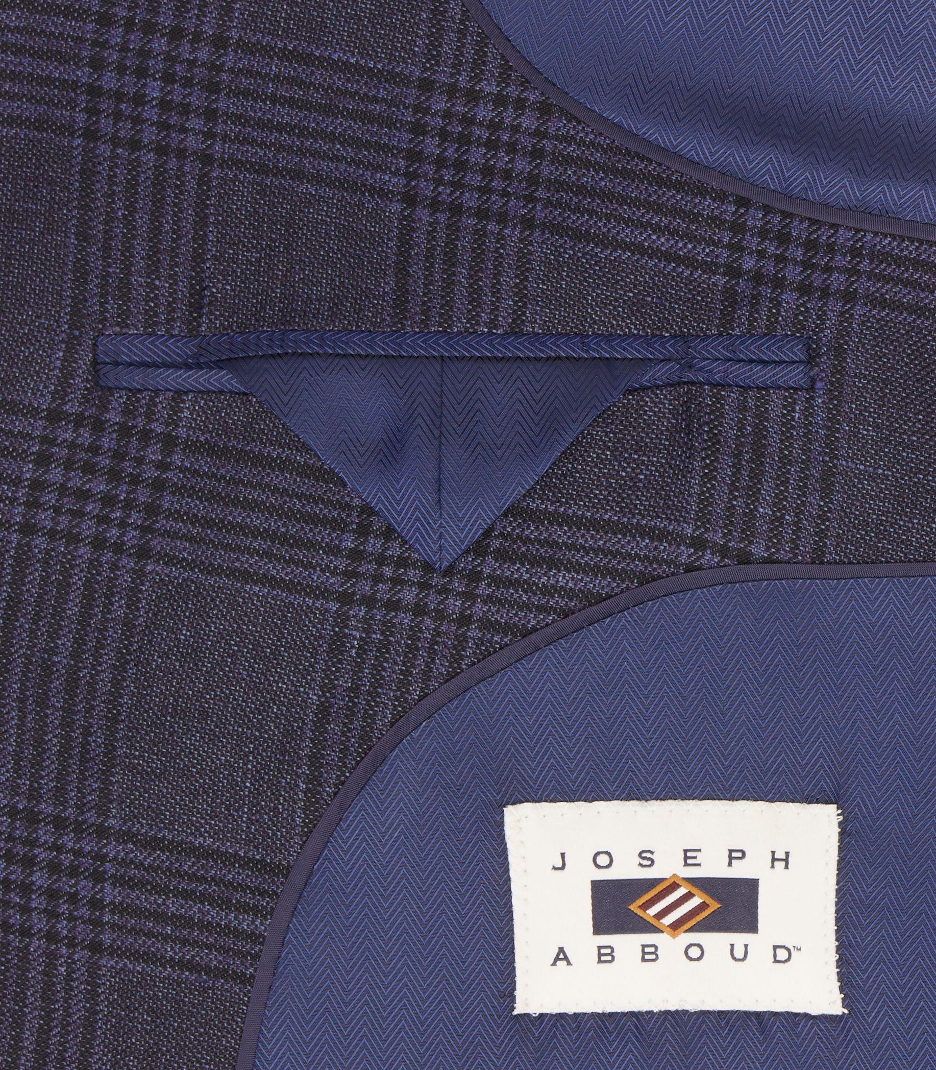 Jos A Bank Linen Joseph Abboud Tailored Fit Black White Plaid