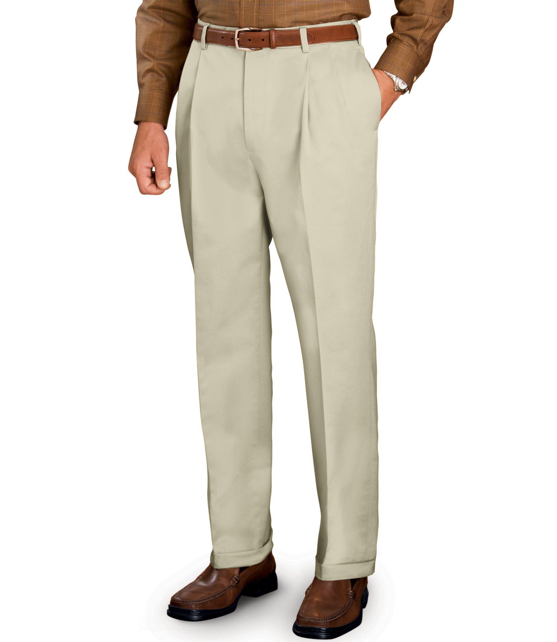 Jos. a. bank Traveler Collection Traditional Fit Pleated Front Twill