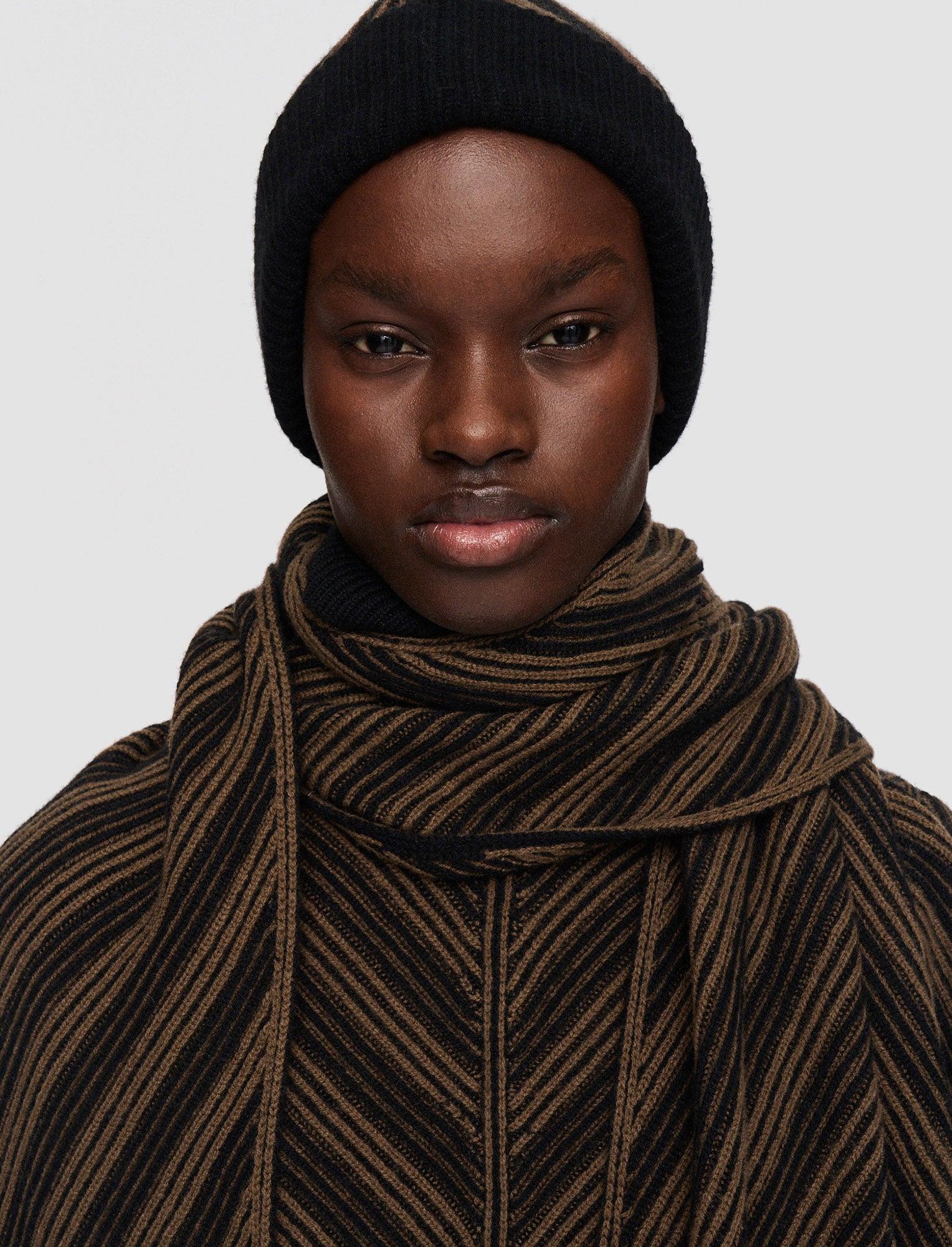 【JOSEPH】ribbed-knit スカーフ JOSEPH Chevron Ribbed Scarf in Black | Lyst