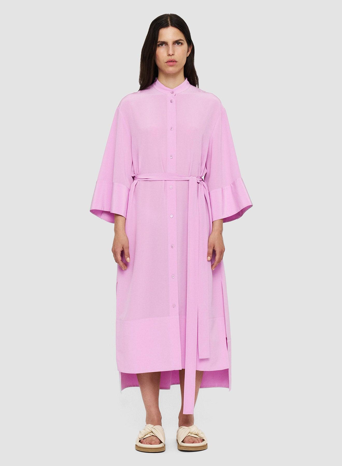 ワンピース JOSEPH SS25 DARIUS DRESS CREPE DE SOIE (JF009151 1336) Darius Crepe de Soie Silk Dress in Green | JOSEPH CA
