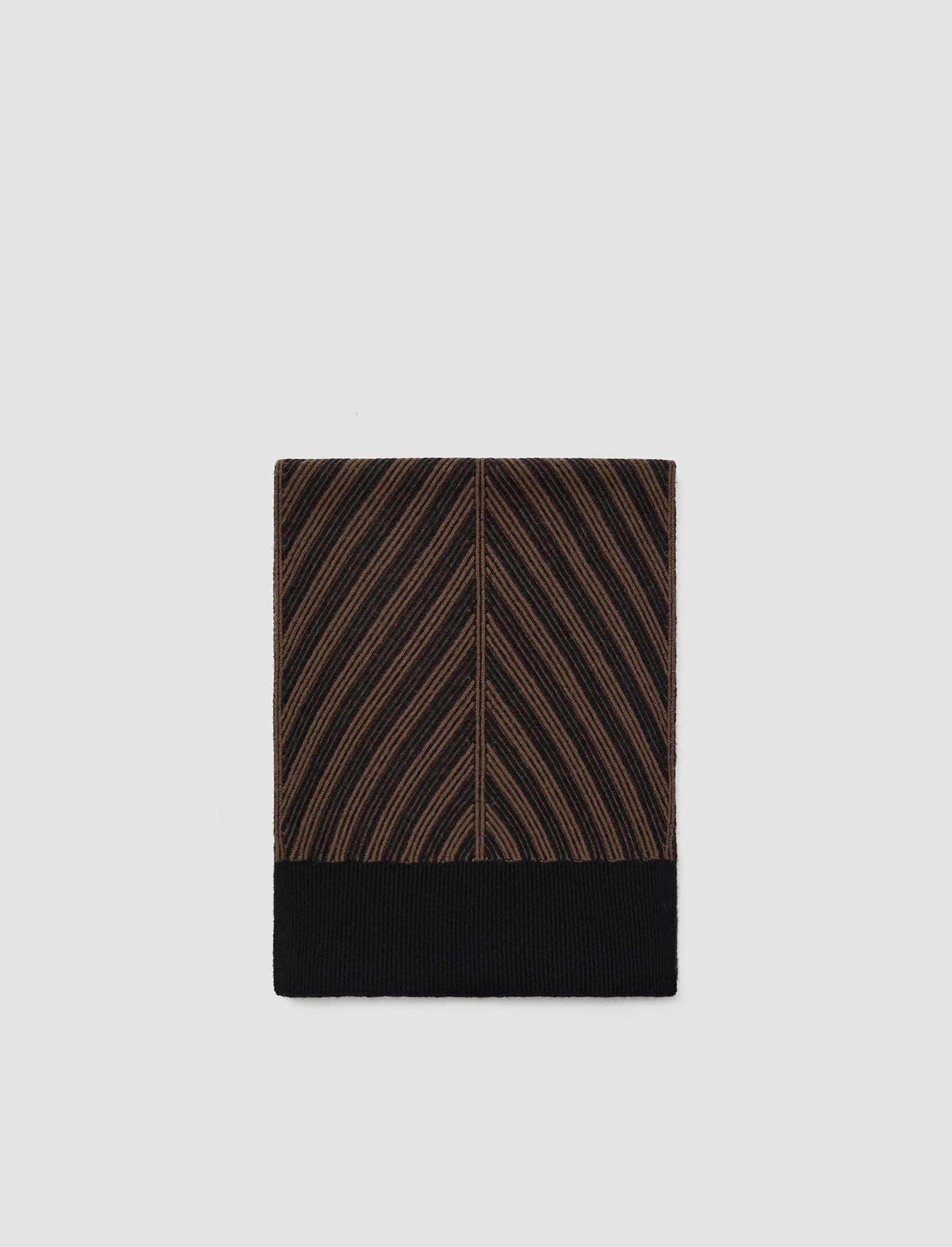 JOSEPH Chevron Ribbed Scarf in Black | Lyst