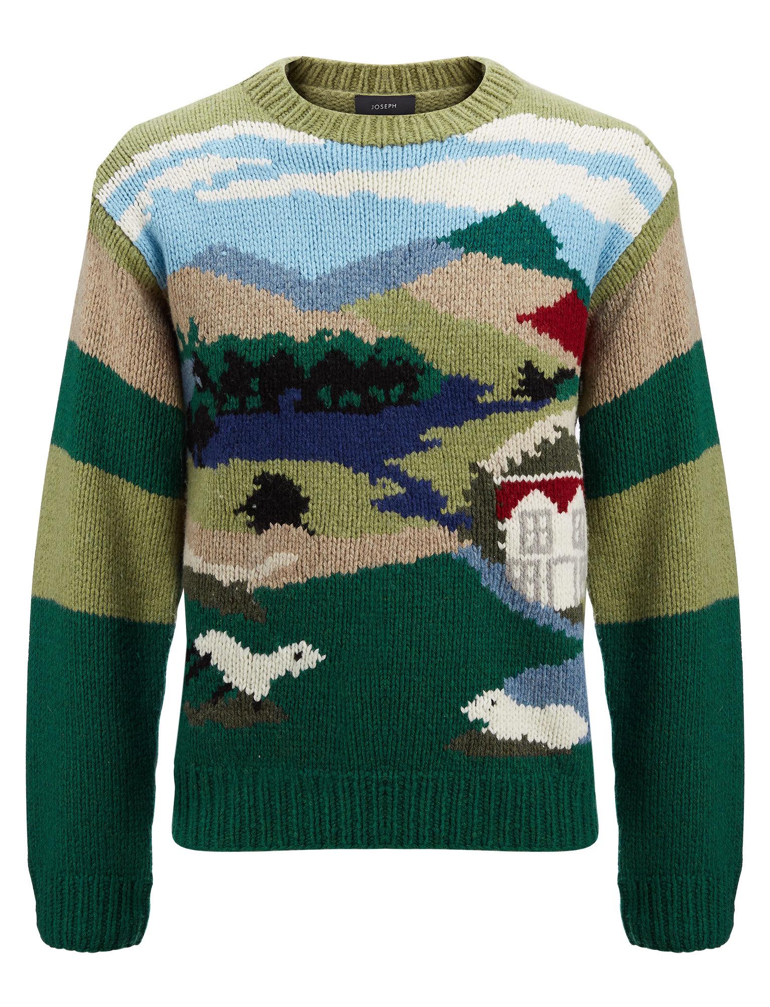 JOSEPH Landscape Handknit Sweater in Green for Men Lyst UK