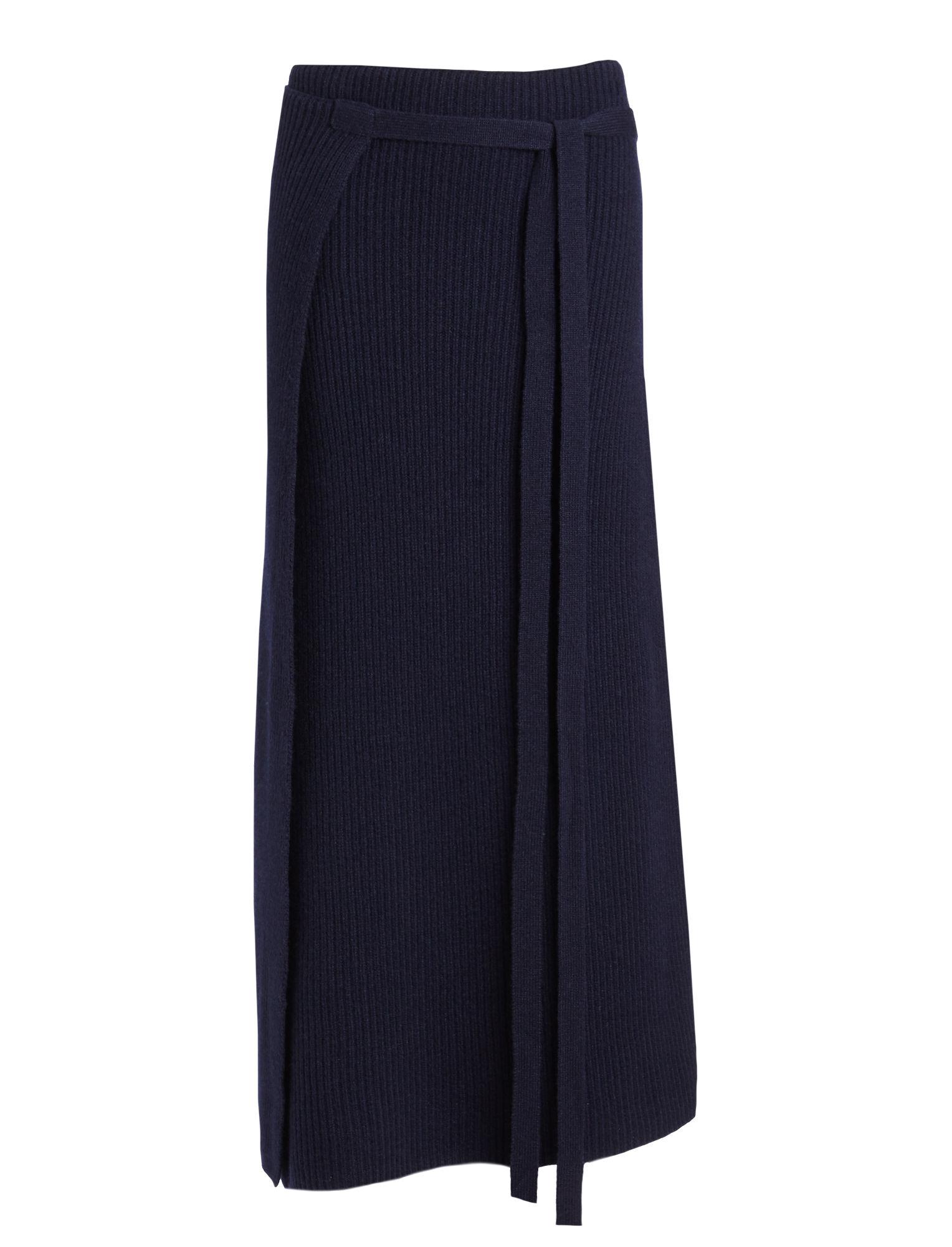JOSEPH Soft Wool Wrap Skirt in Navy (Blue) - Lyst