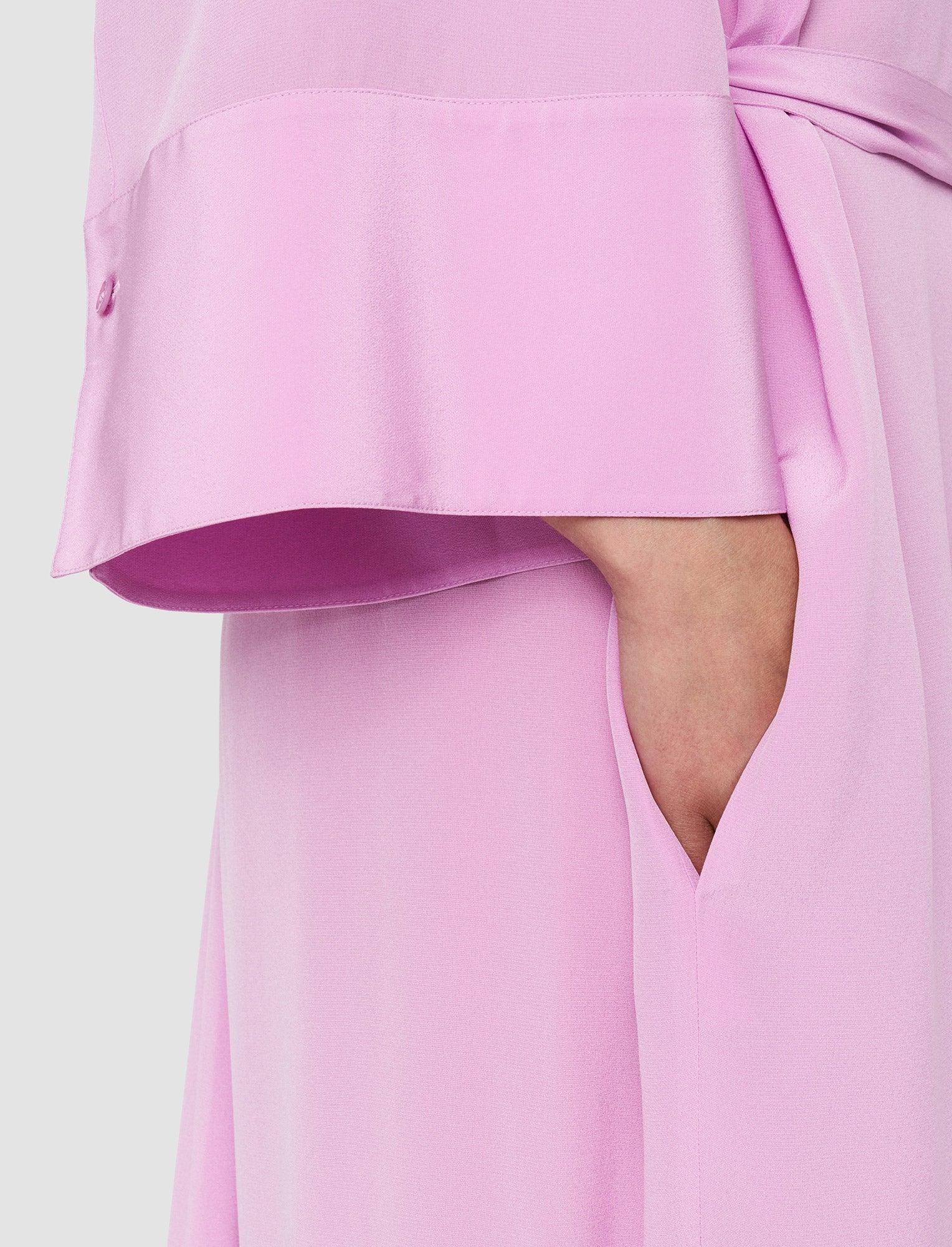 ワンピース JOSEPH SS25 DARIUS DRESS CREPE DE SOIE (JF009151 1336) Darius Crepe de Soie Silk Dress in Green | JOSEPH US