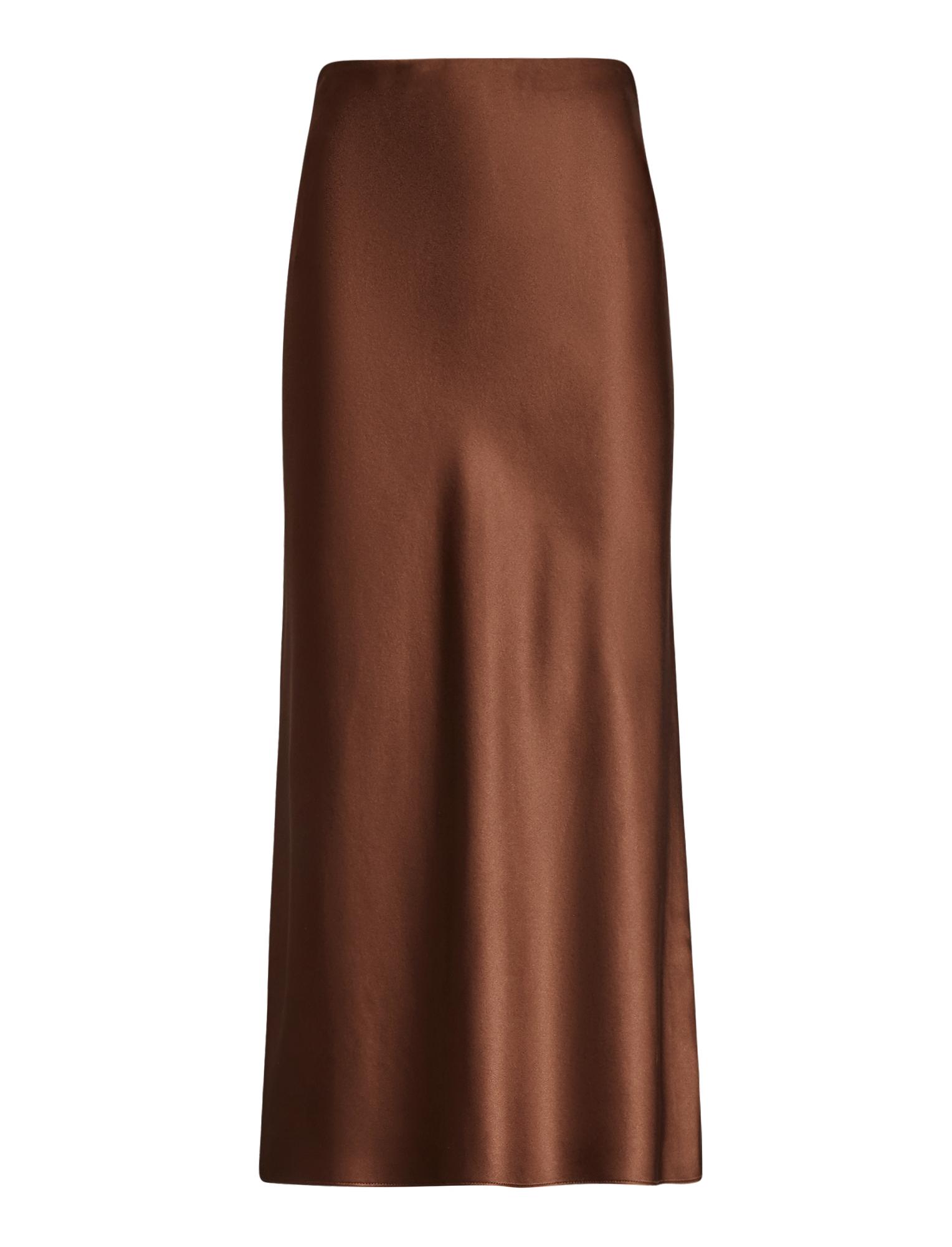 JOSEPH Frances Silk Satin Skirt in Brown - Lyst