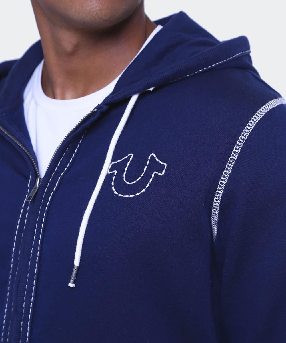 True Religion Big T Stitch Hoodie in 