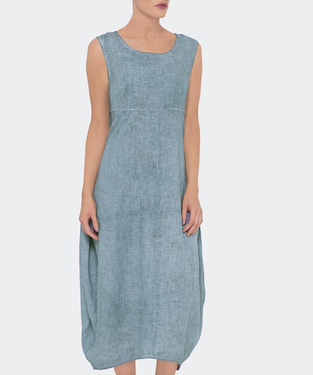 Grizas Sleeveless Linen Dress in Sage 