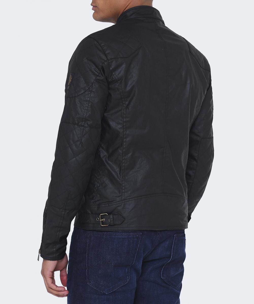 Belstaff Cotton Waxed Outlaw Blouson Jacket in Black for Men - Lyst