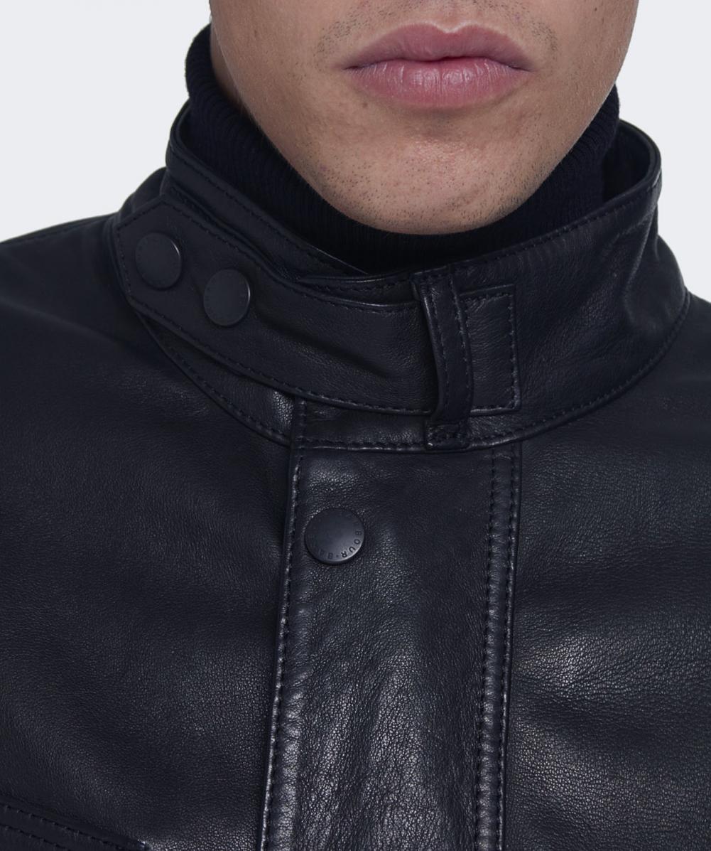 Barbour Saddler Leather Jacket In Black For Men Lyst Gallery Men S Embroidered Leather Jackets