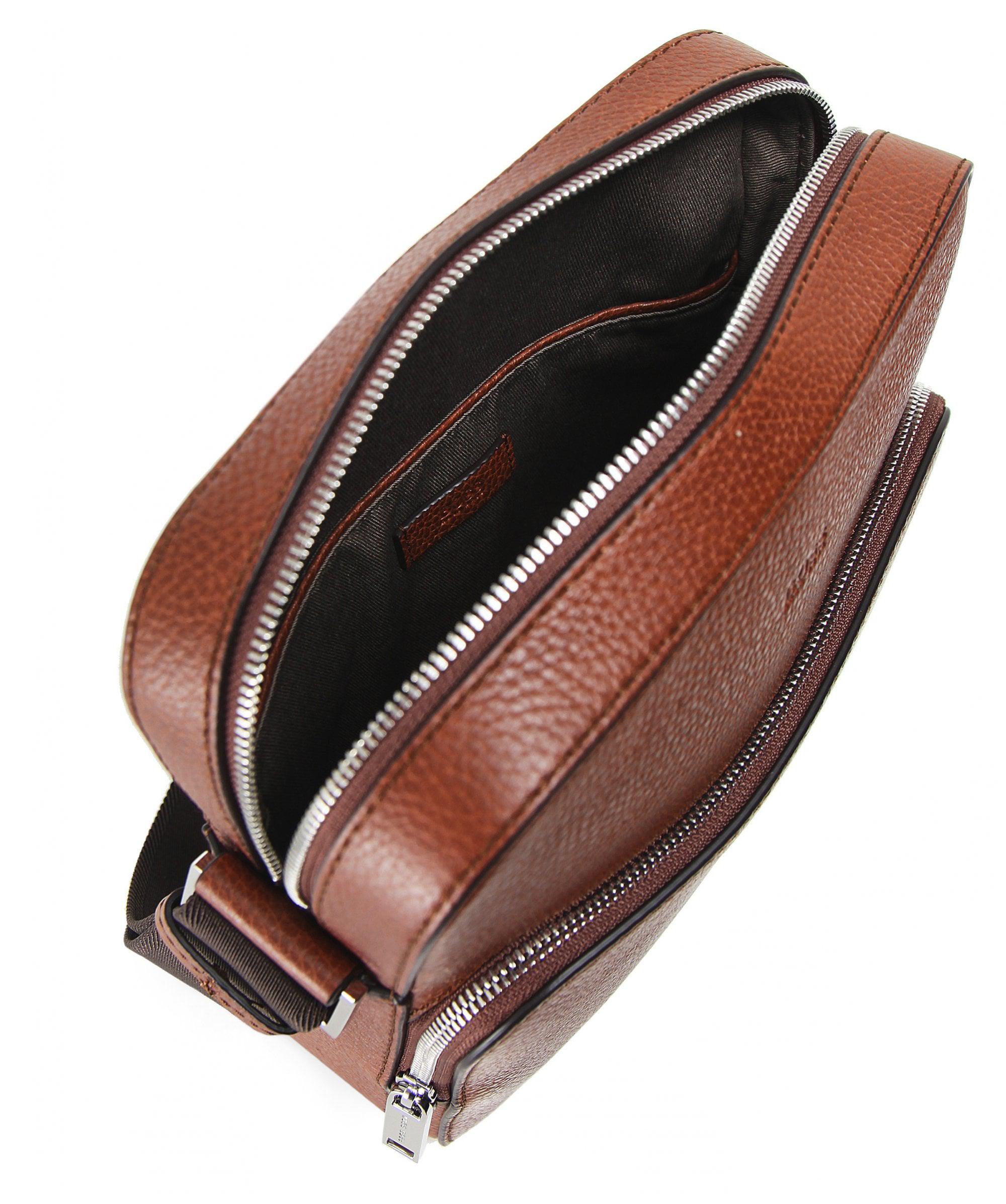 BOSS by Hugo Boss Leather Crosstown_ns Pocket Messenger Bag in Brown