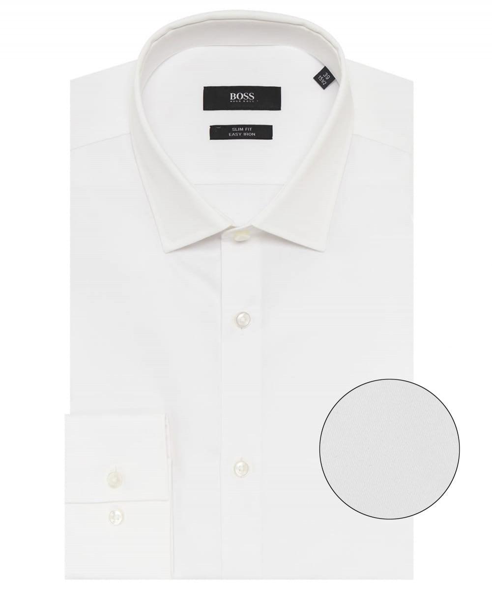 Hugo Boss "Jenno" Men's Slim Stretch Gray Long Sleeve Dress Shirt