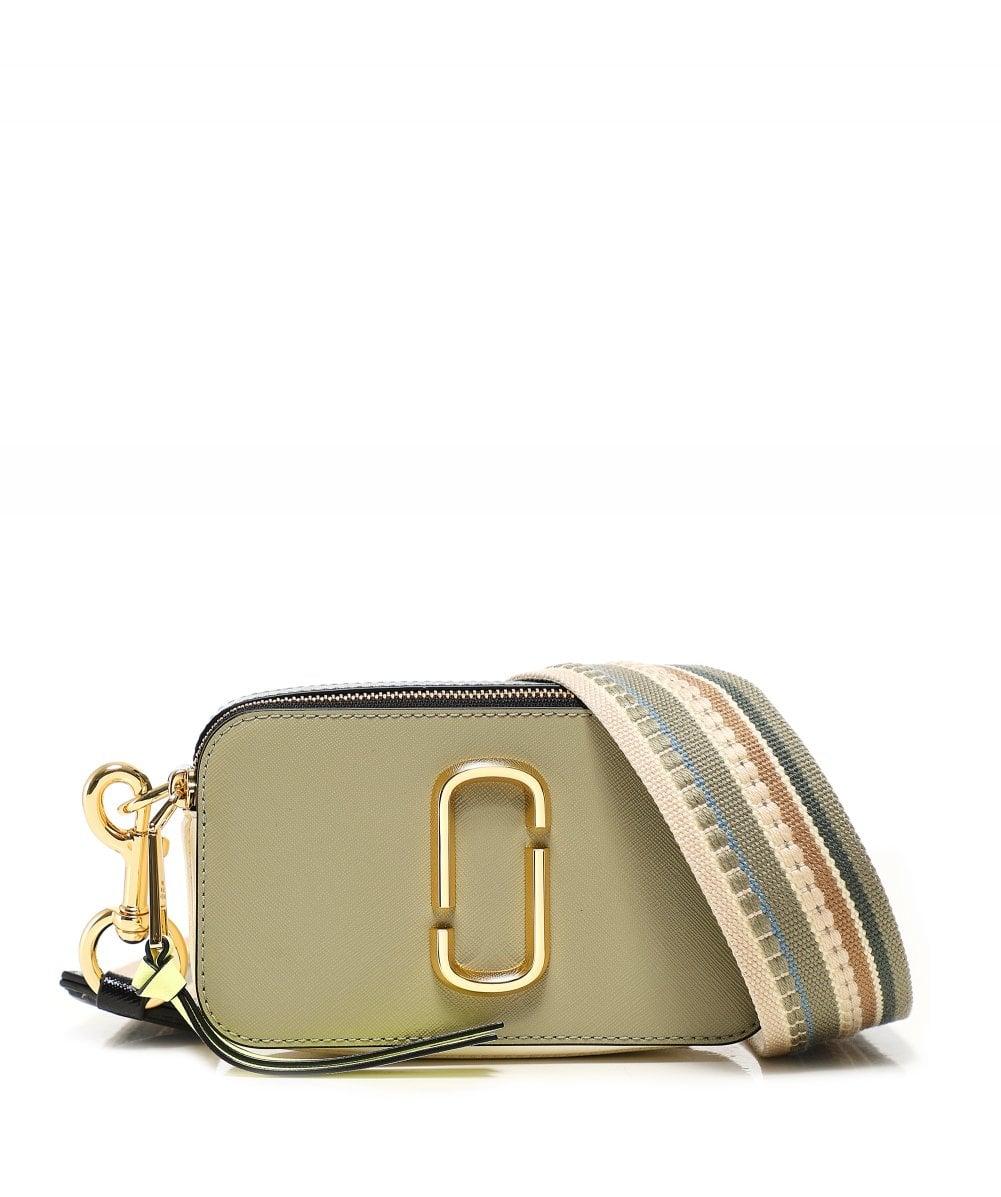 Marc Jacobs Leather The Colourblock Snapshot Bag in Beige (Natural ...