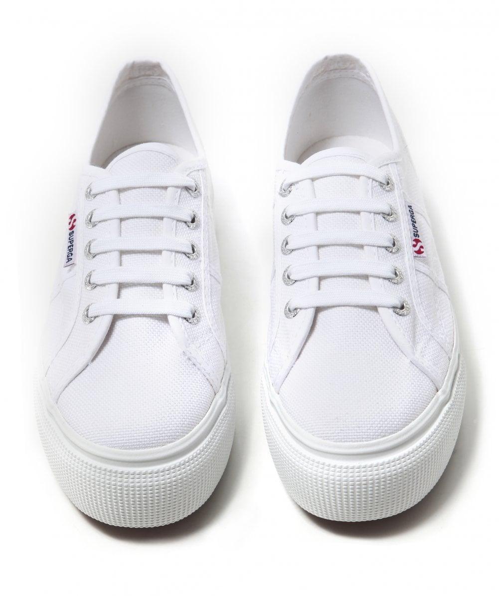 superga flatforms white