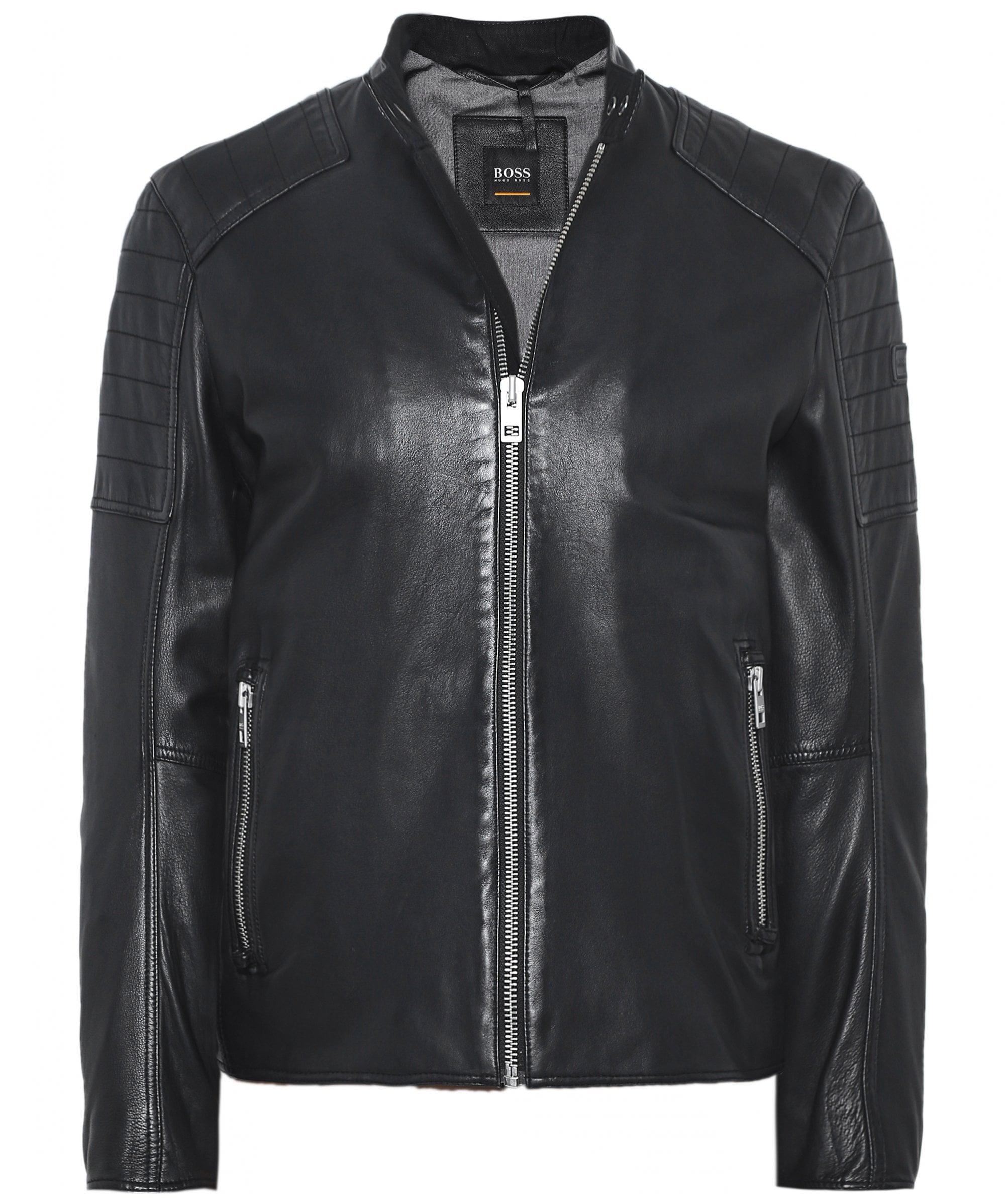 Boss jaysee leather sale jacket