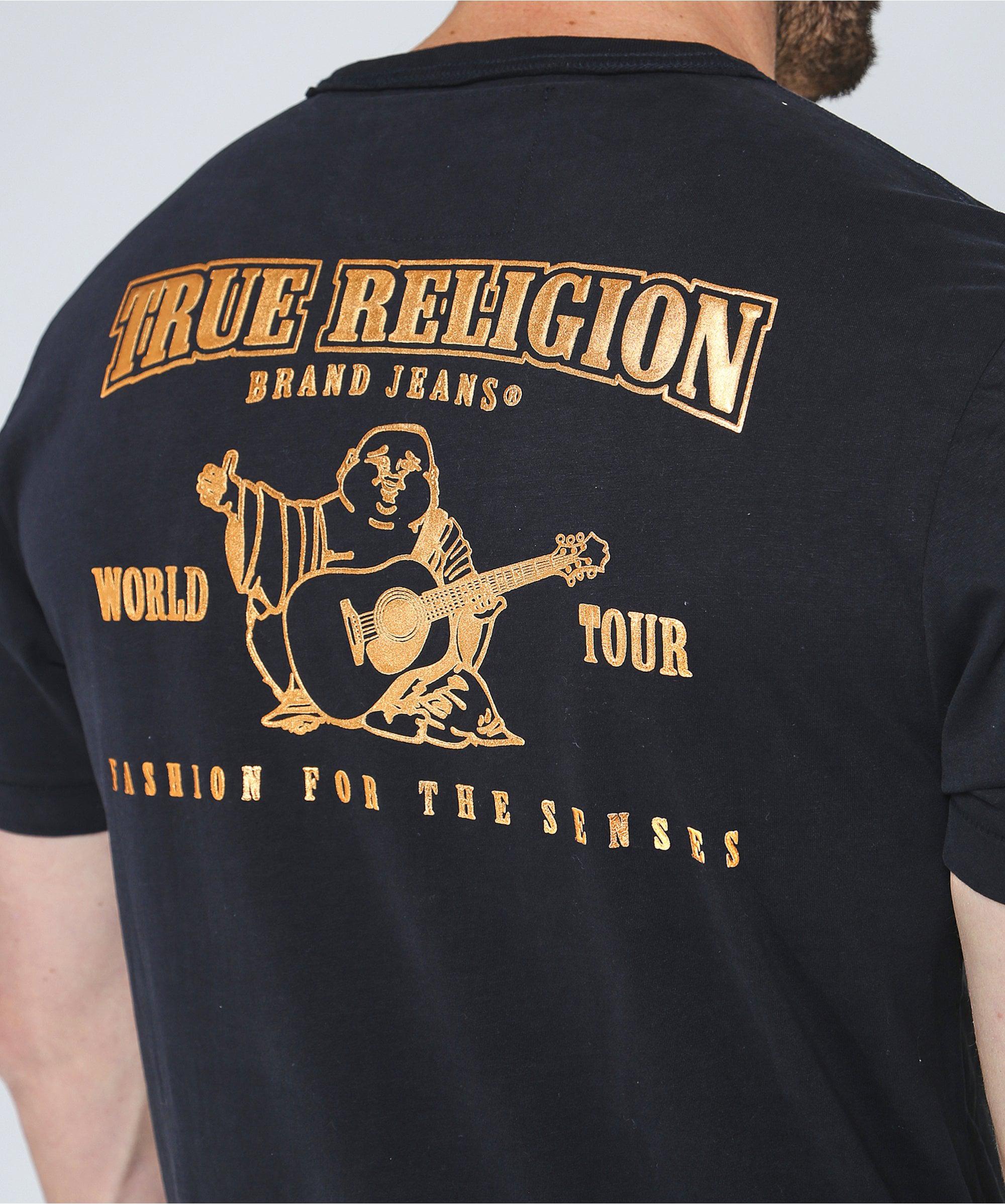 true religion metallic print t shirt online