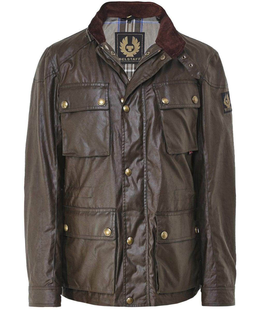 Belstaff Waxed Cotton Fieldmaster Jacket in Green for Men Lyst