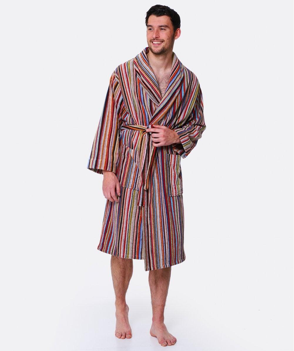 PAUL SMITH Signature Stripe Dressing Gown Bath Robe MEDIUM