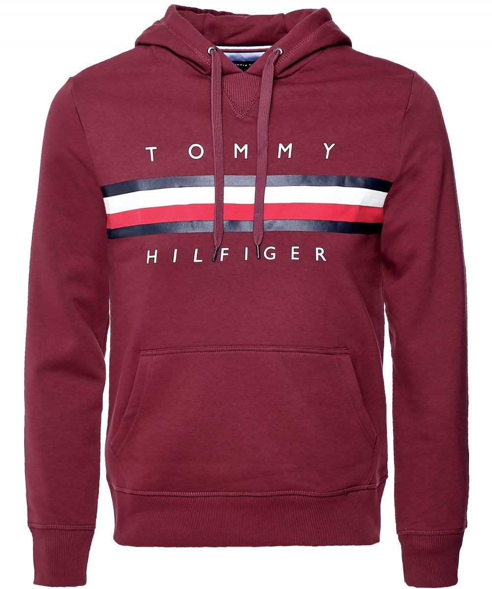 burgundy tommy hilfiger hoodie