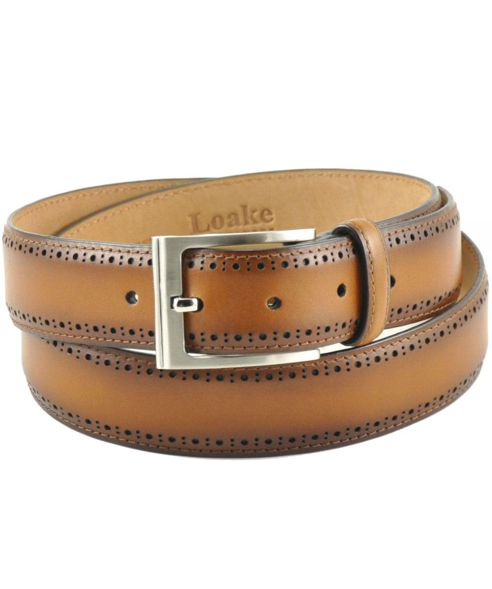 Loake Leather Charles Brogue Belt for 