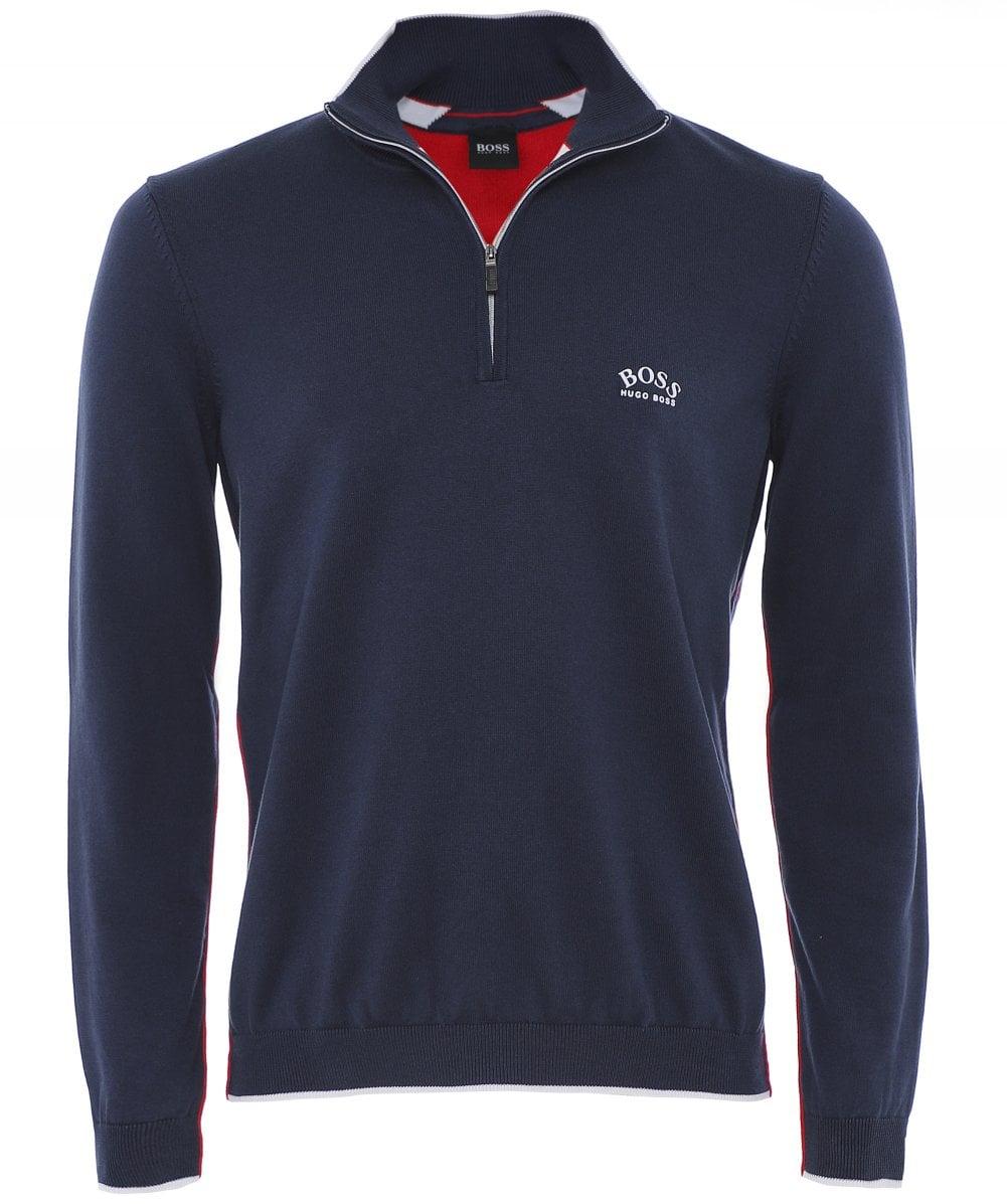 BOSS by Hugo Boss Cotton Half-zip Ziston_w20 Sweatshirt in Navy (Blue ...