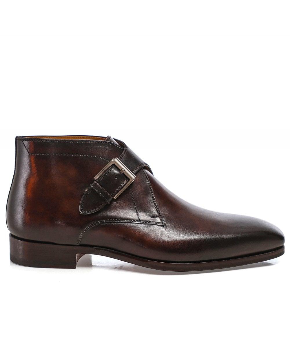 Magnanni Leather Monk Strap Chukka 