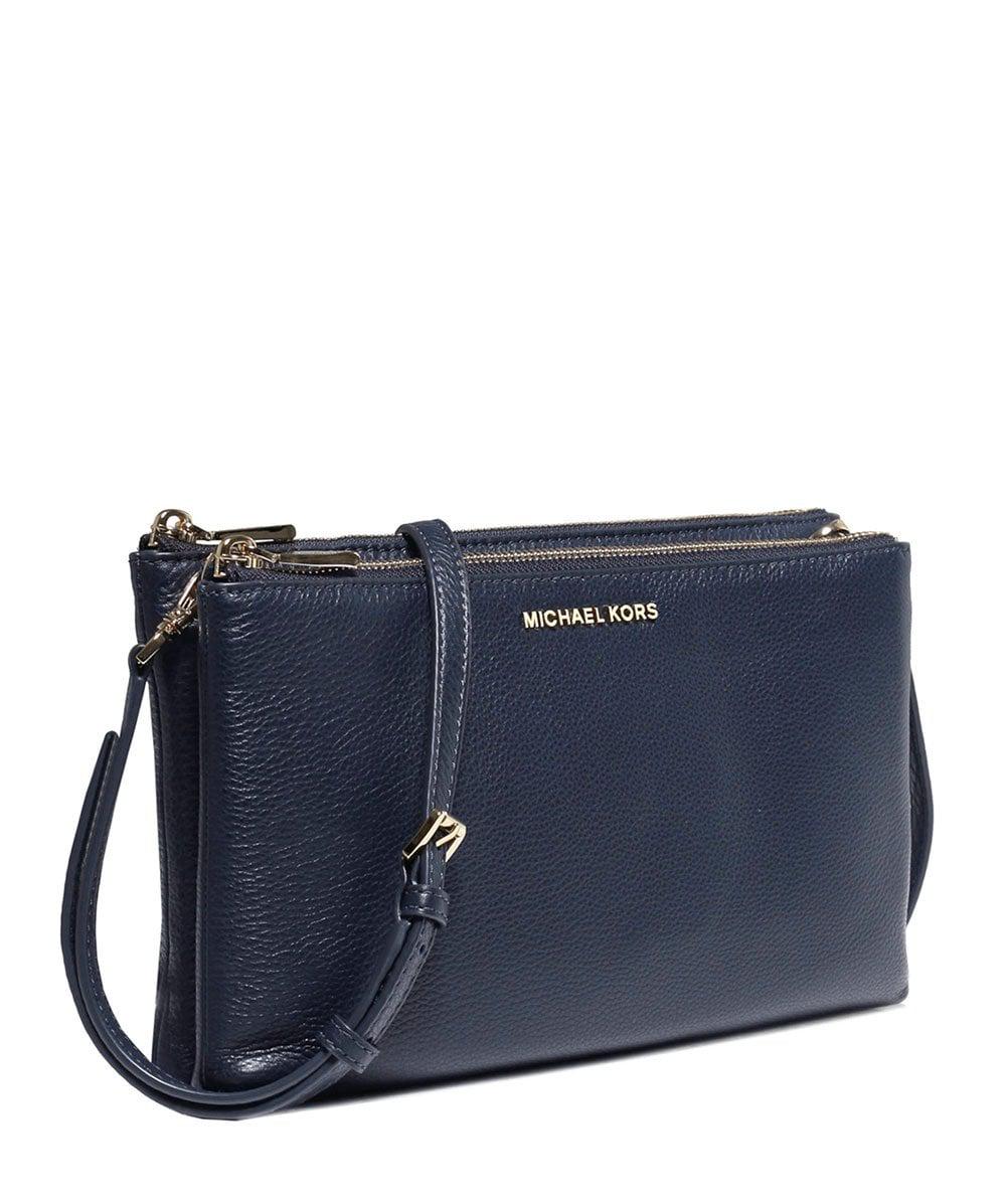 Lyst Michael Kors Double Zip Crossbody Bag In Blue