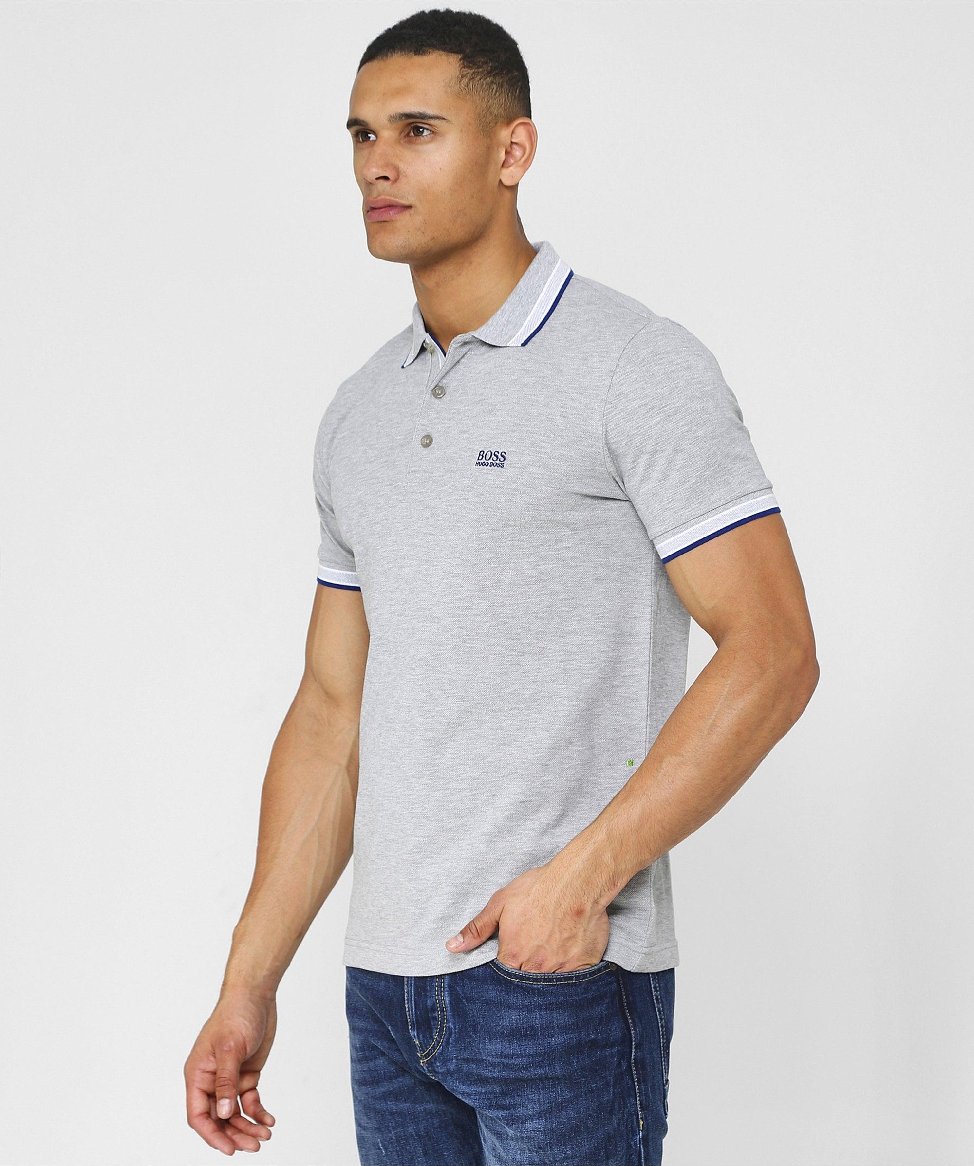 BOSS by Hugo Boss Cotton Regular Fit Pique Paddy Polo Shirt in Gray for ...
