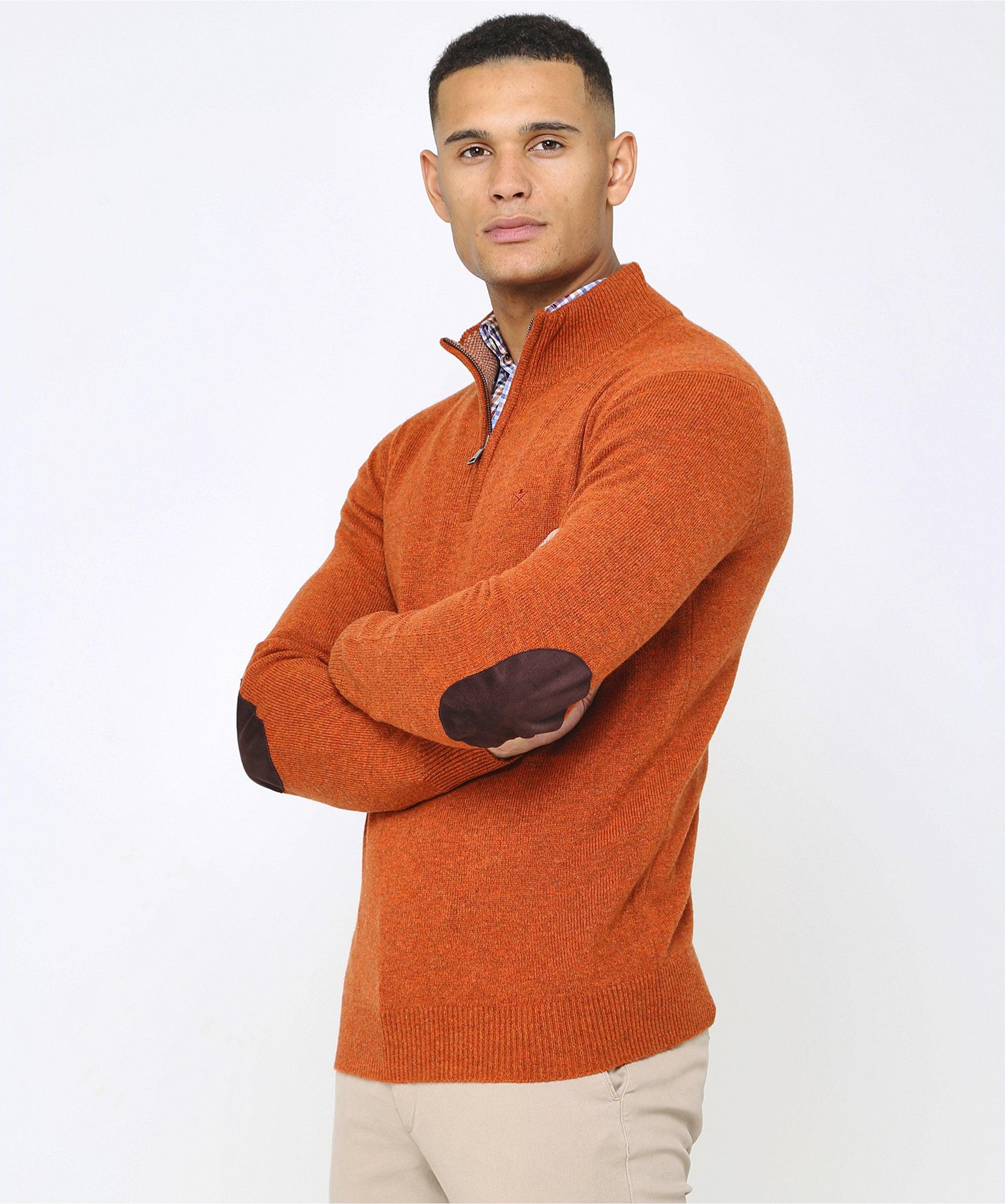 hackett lambswool half zip jumper