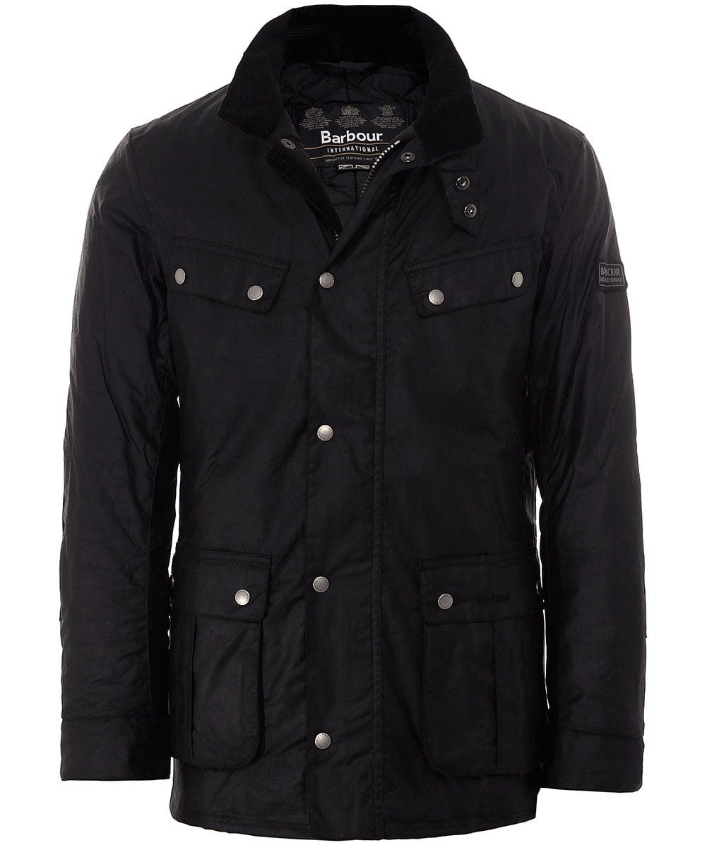 Barbour Cotton Duke Wax International Jacket in Black for Men - Save 20 ...
