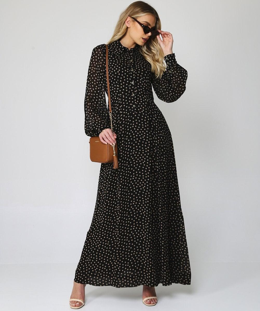 Ganni Printed Georgette Maxi Dress in 