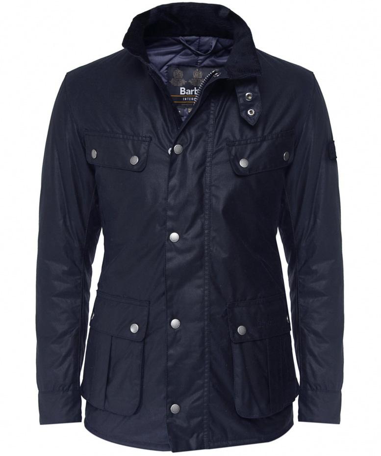 Barbour Cotton Waxed Duke Jacket in Navy (Blue) for Men - Lyst