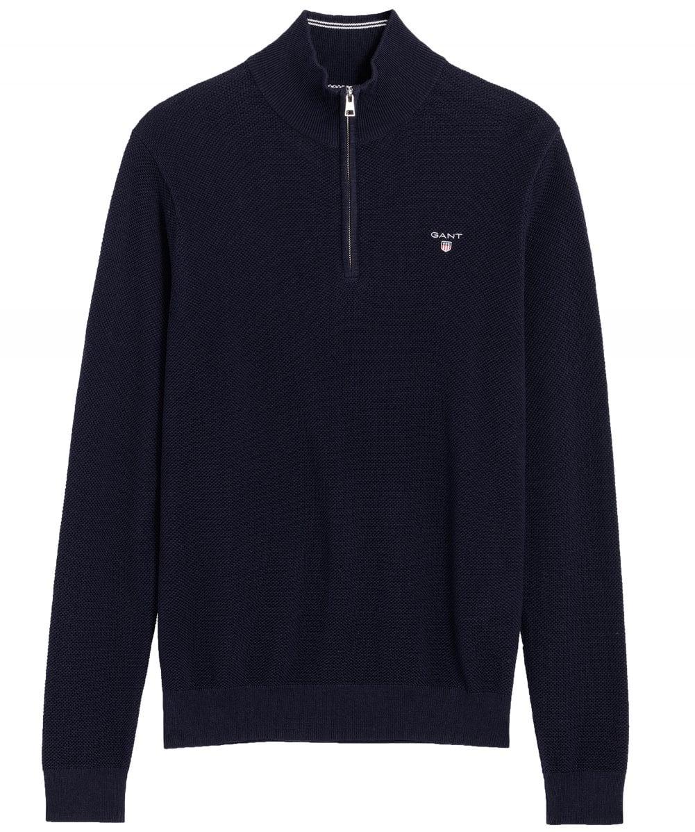 GANT Mens Cotton Pique Half Zip